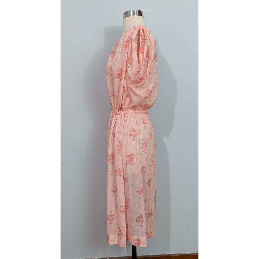 70s Peach Semi-Sheer Dress - Picture 2 of 5